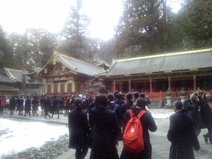 日光東照宮と生徒